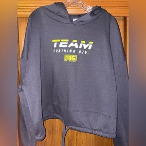 F45 crop top tie sweatshirt